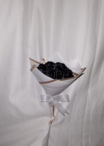 Siyah Kurdele Çiçek Buketi - Görsel 5