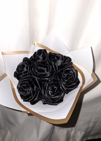 Siyah Kurdele Çiçek Buketi - Görsel 6