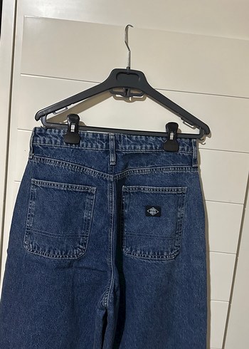 Mavi Bağlama Desenli Düğmeli Kadın Denim Pantolon - Görsel 4