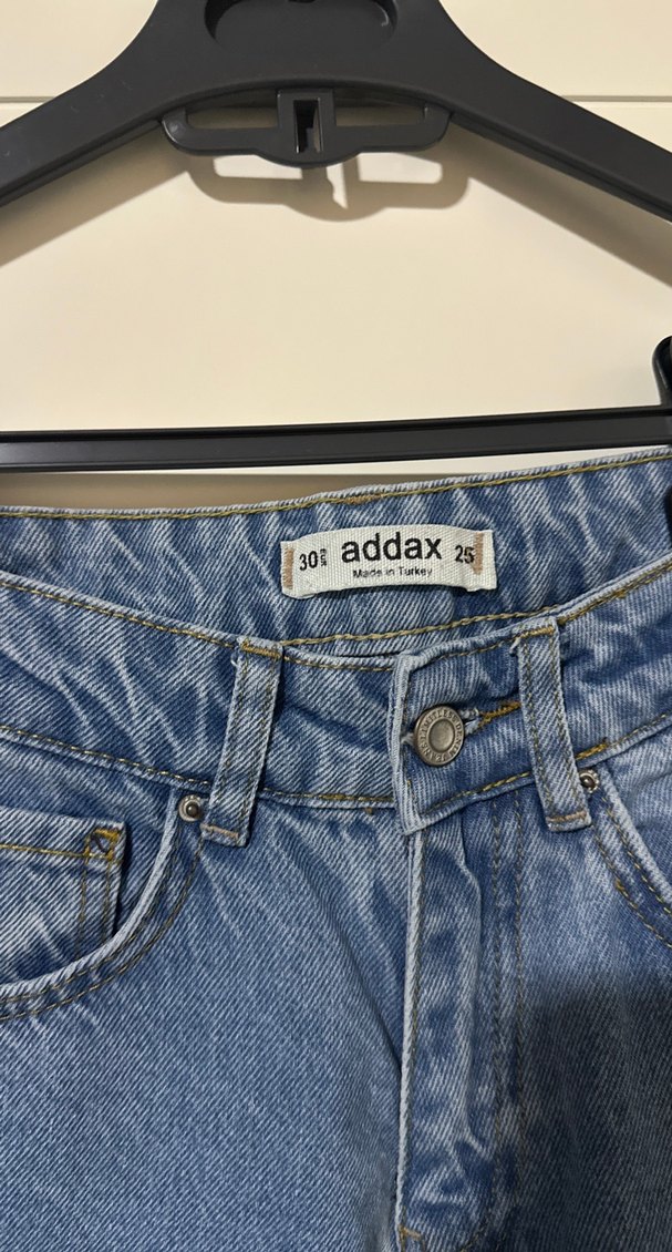 Kadın Mavi Bol Kesim Midi Denim Pantolon - Görsel 3