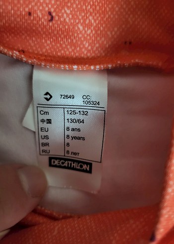 Decahthlon Parlak turuncu Kız Uzun Kollu Dar Kesim Tişört - Görsel 2