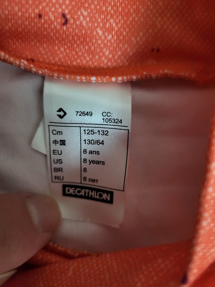 Decahthlon Parlak turuncu Kız Uzun Kollu Dar Kesim Tişört - Görsel 2