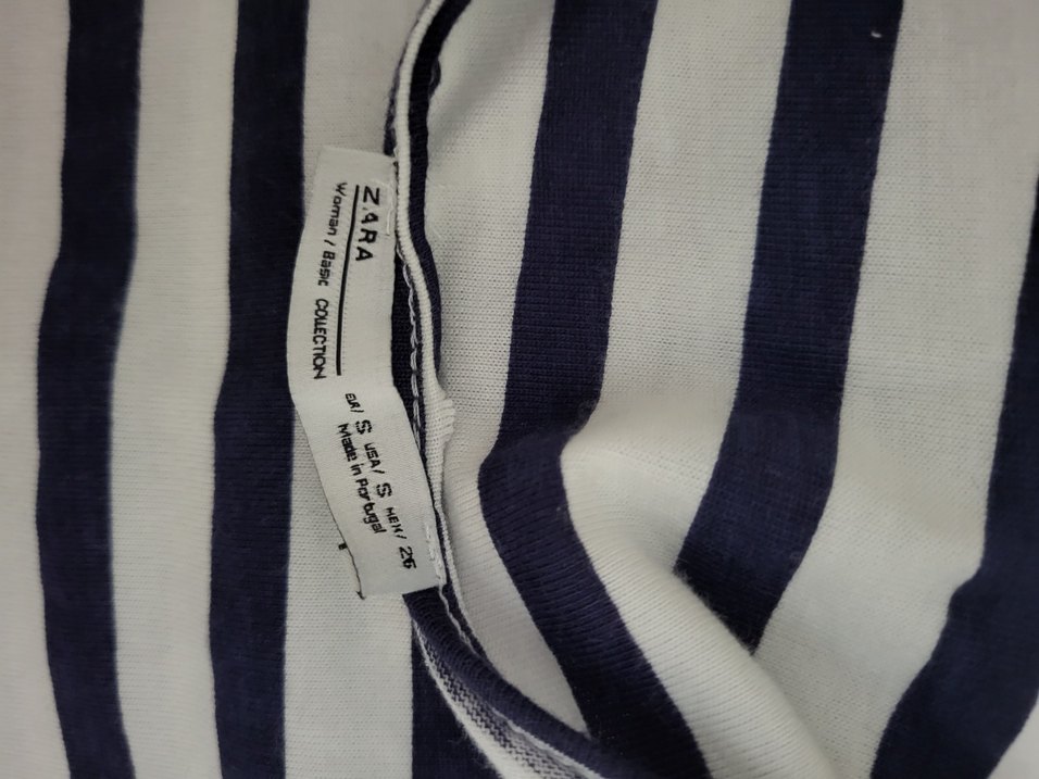 Zara S beden Çizgili V Yaka Hamile Bluzu  kolsuz - Görsel 2