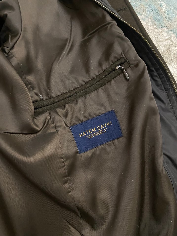 Düğmeli Kahverengi kısa Erkek Kaban - Görsel 2