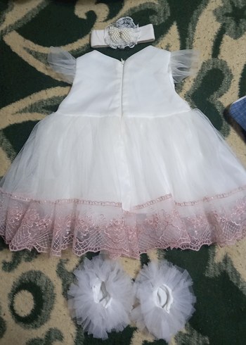 Kız Çocuk Beyaz Dantel Elbise Seti - Görsel 2