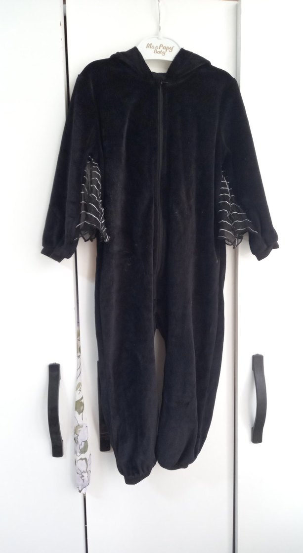 Çocuk Siyah Gotik Tül Detaylı Yarasa Kostüm Tulum - Görsel 2