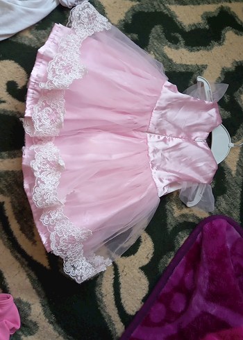 Pembe Dantel Detaylı Kız Çocuk Elbise - Görsel 2