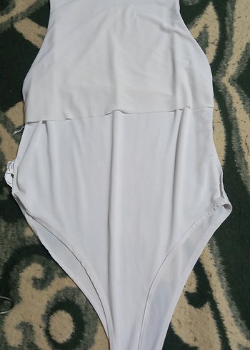 Beyaz Kolsuz Fitted Monokini - Görsel 3