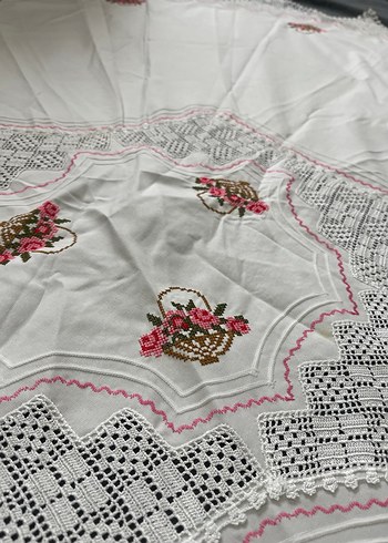 Dantelli etamin mutfak örtü seti - Görsel 3