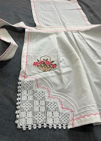 Dantelli etamin mutfak örtü seti - Görsel 7