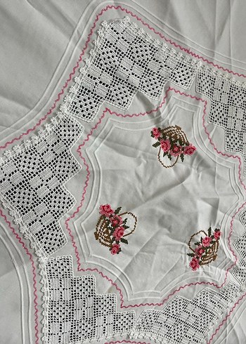 Dantelli etamin mutfak örtü seti - Görsel 4