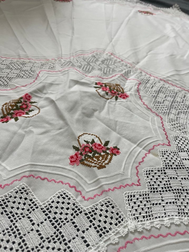 Dantelli etamin mutfak örtü seti - Görsel 3