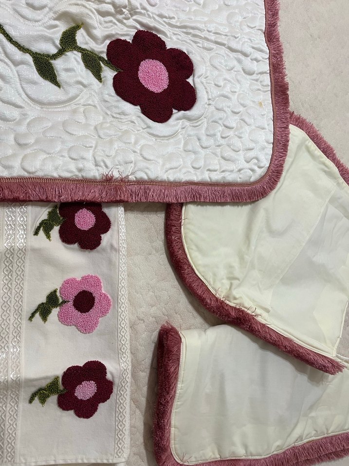 PUNCH İŞİ Beyaz Banyo Paspası Seti - Görsel 5