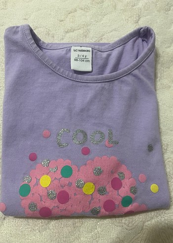 LCW Kız Çocuk Mor Baskılı Tişört - Görsel 3