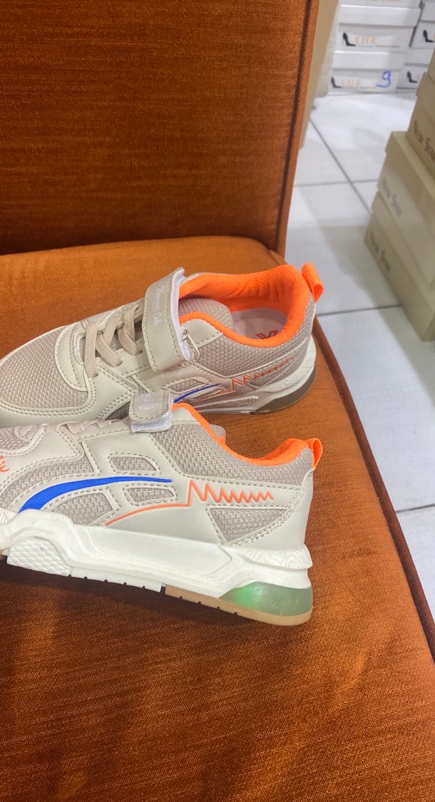 Erkek Çocuk Bej Spor Ayakkabı Velcro - Görsel 3