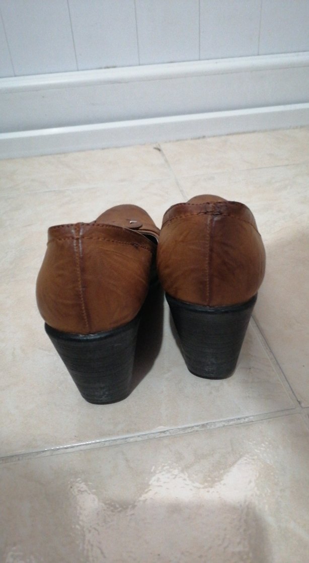 Bej Kemerli Dolgu Topuk Kadın Ayakkabı - Görsel 4