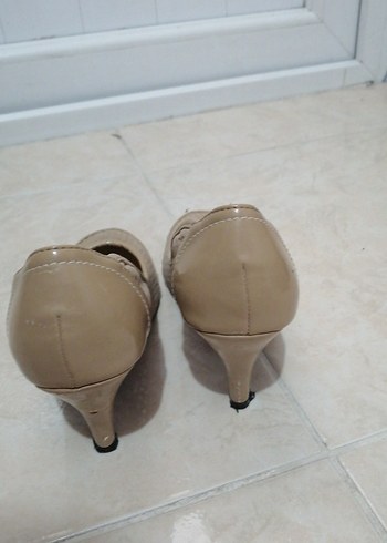 Bej Dolgu Topuklu Kadın Stiletto - Görsel 5