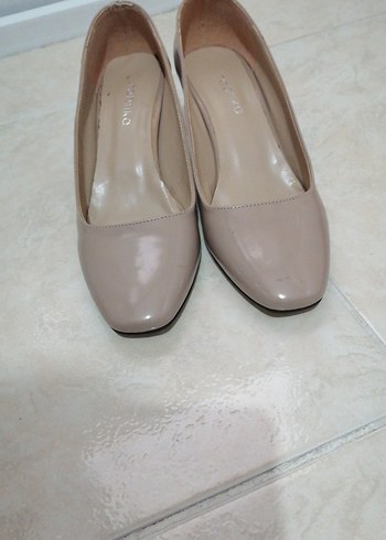 Bej Kadın Kalin Topuklu - Görsel 2