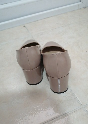 Bej Kadın Kalin Topuklu - Görsel 3