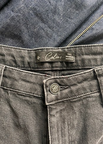 Gri Geniş Kesim  Kadın Jean - Görsel 4