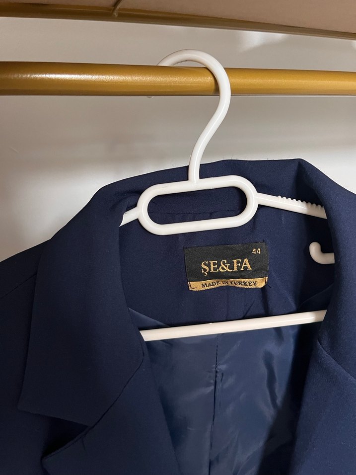 Lacivert Kadın Denim Blazer Ceket - Görsel 2