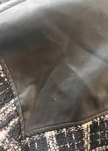 Düğmeli Siyah Ekose Kadın Ceket - Görsel 6