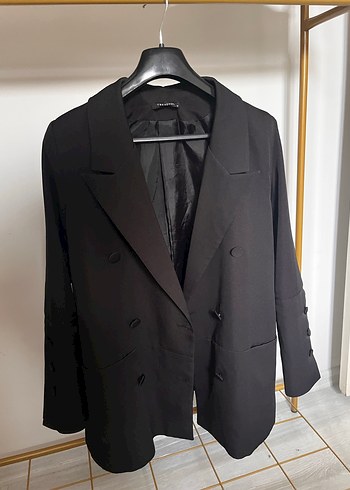 Siyah Düğmeli Kadın Blazer Ceket - Görsel 2