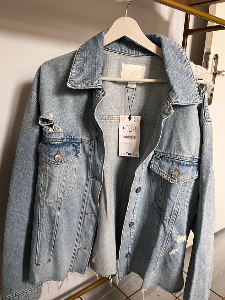 Düğmeli Mavi Denim Ceket - Görsel 2