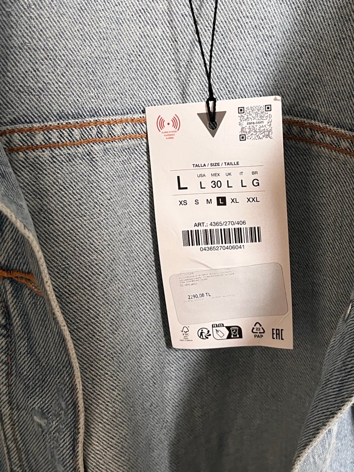 Düğmeli Mavi Denim Ceket - Görsel 4