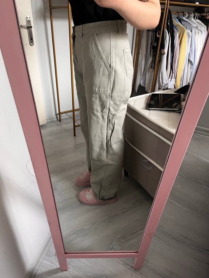 Mint Yeşili Midi Kadın Jean Pantolon - Görsel 2