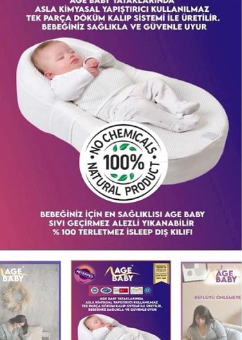 Bebek Reflü Yatağı Taşıma Çantalı Beyaz - Görsel 3