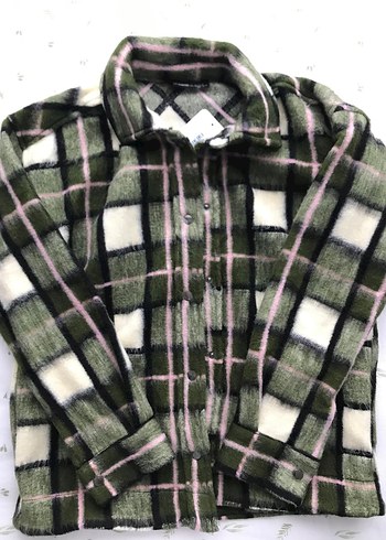 kadın peluş gömlek ceket - Görsel 3