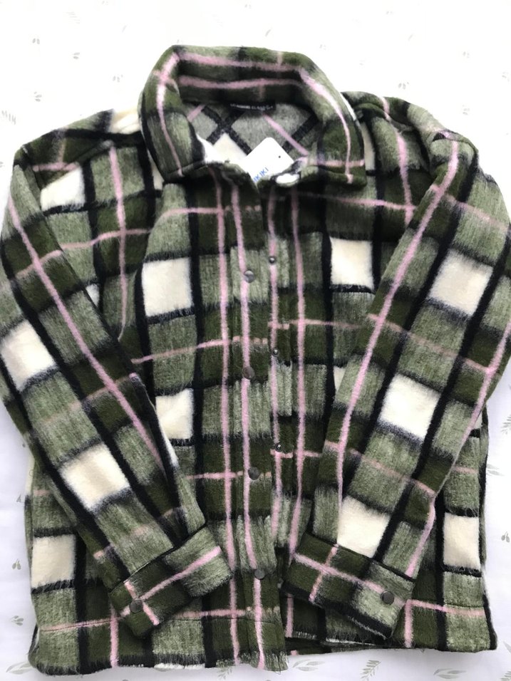 kadın peluş gömlek ceket - Görsel 3