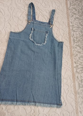 Kadın Bohem Denim Midi Salopet - Görsel 3