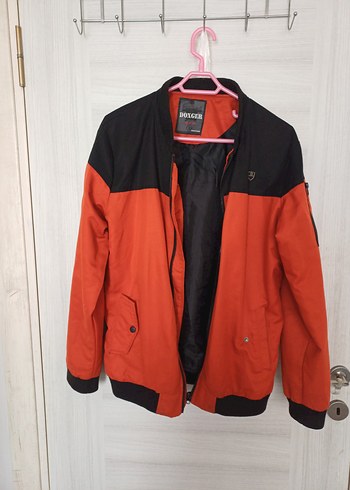 Erkek turuncu Siyah Fermuarlı Ceket - Görsel 2