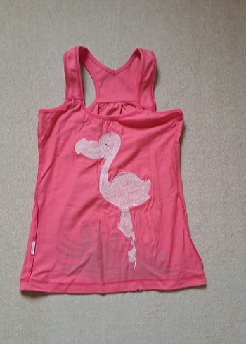 Kız Çocuk Pembe Baskılı Düğmeli Atlet - Görsel 3