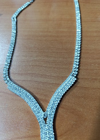 Payetli Kadın Takı Seti -  şeffaf taşlı - Görsel 7