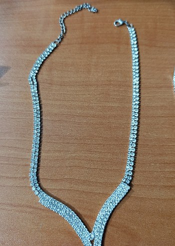 Payetli Kadın Takı Seti -  şeffaf taşlı - Görsel 2