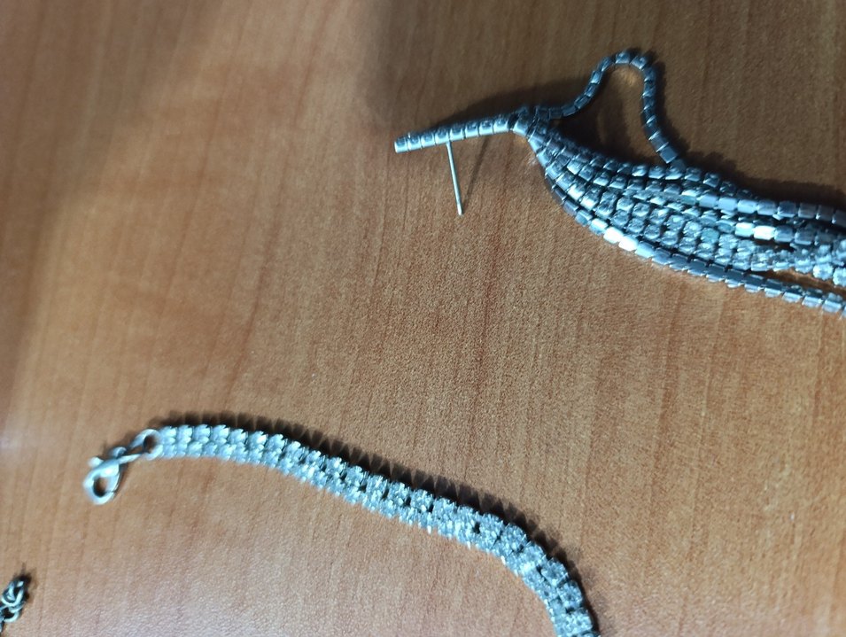 Payetli Kadın Takı Seti -  şeffaf taşlı - Görsel 5