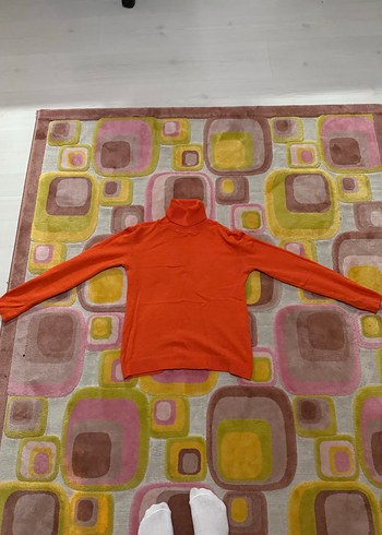 Turuncu Bohem Kadın Balıkçı Yaka Kazak - Görsel 2