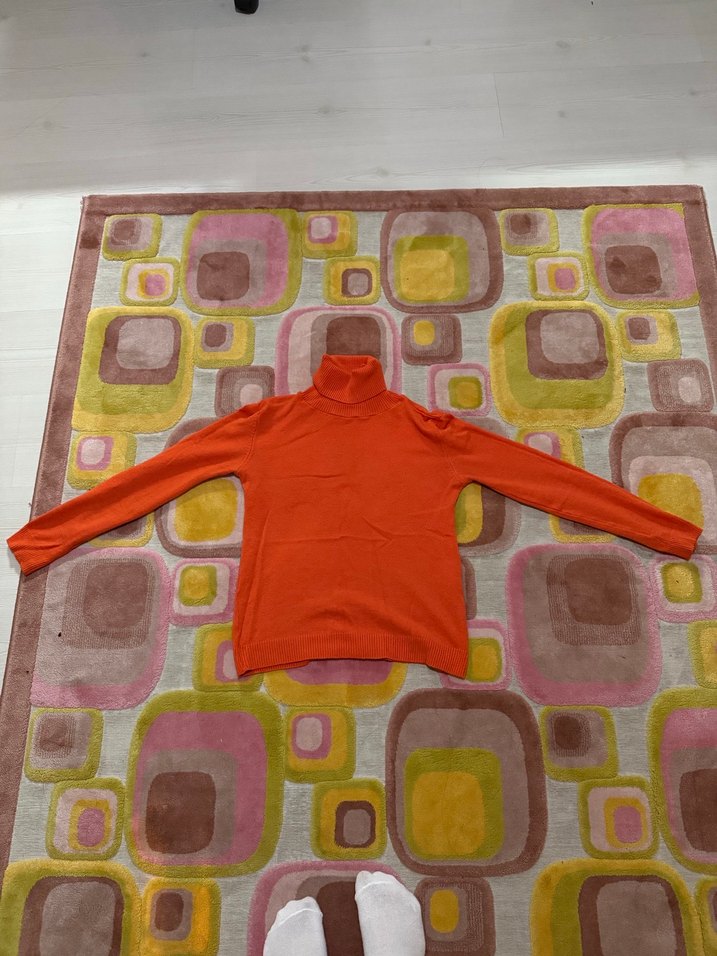 Turuncu Bohem Kadın Balıkçı Yaka Kazak - Görsel 2