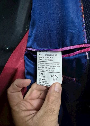 TOSS 52 Beden Özel Tasarım Kruvaze Ceket - Görsel 2