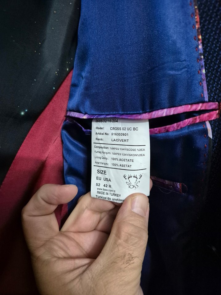 TOSS 52 Beden Özel Tasarım Kruvaze Ceket - Görsel 2