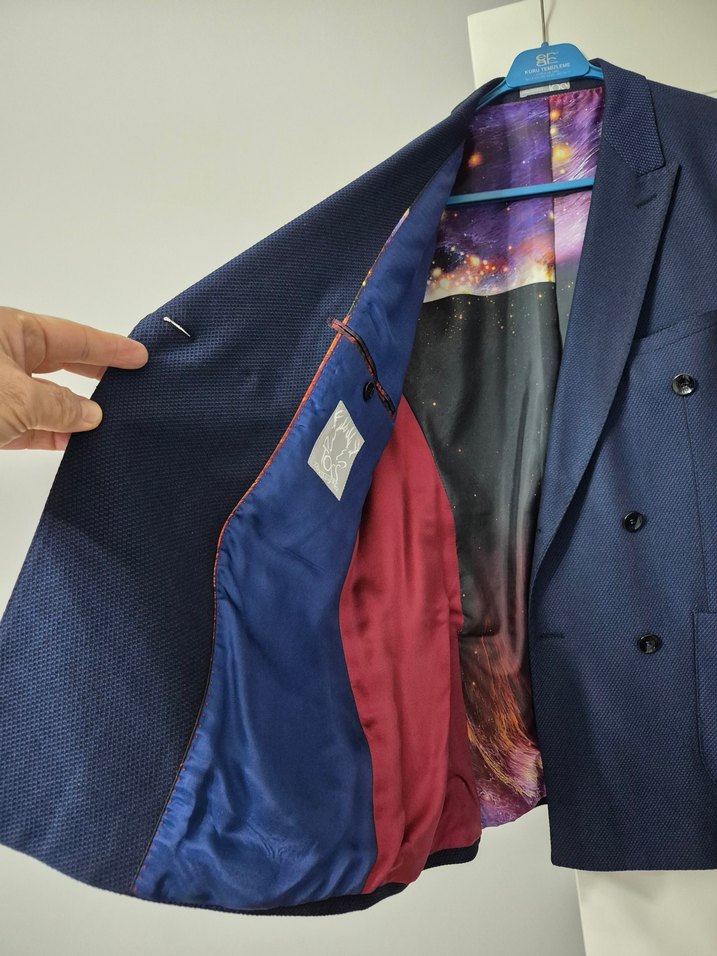 TOSS 52 Beden Özel Tasarım Kruvaze Ceket - Görsel 3