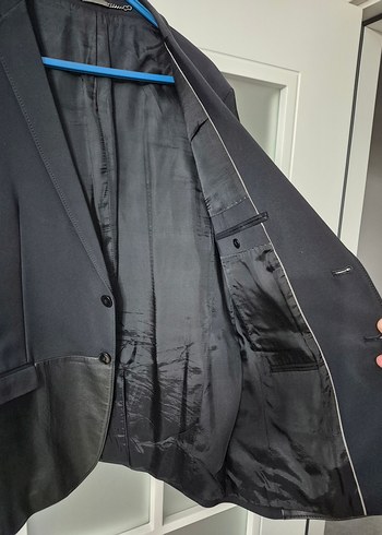 NetWork Deri Detaylı Tasarım Siyah Ceket - Görsel 7