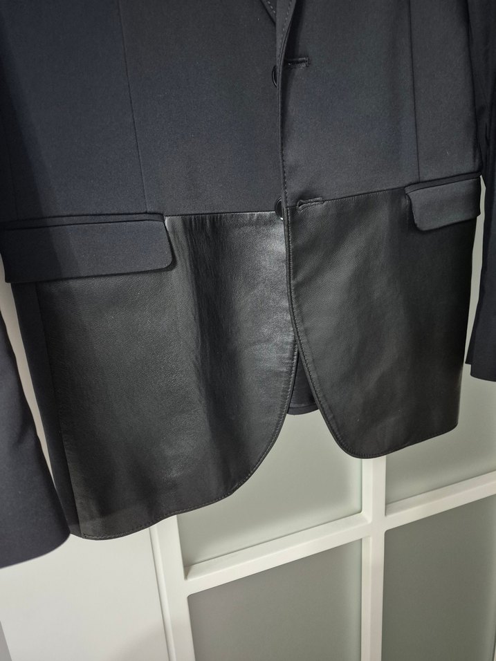 NetWork Deri Detaylı Tasarım Siyah Ceket - Görsel 4