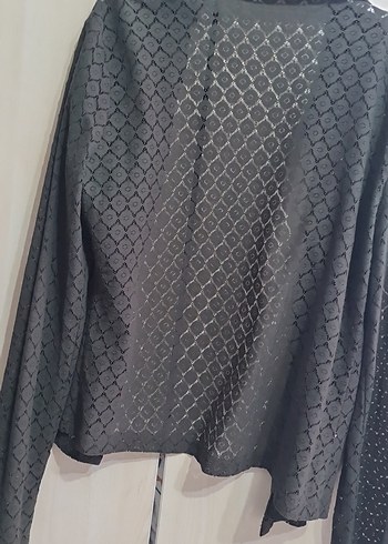 Düğmeli Siyah Uzun Kadın Ceket - Görsel 3