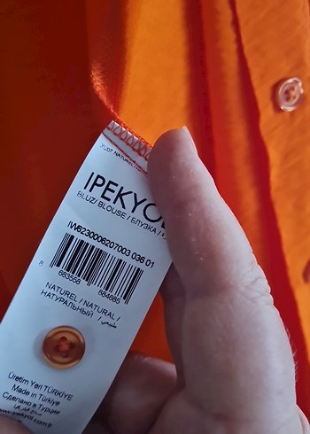 IPEKYOL Turuncu Düğmeli Kadın Gömlek - Görsel 3