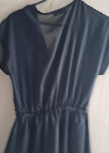 Siyah V Yakalı Uzun Kollu Drapeli Kadın Bluz - Görsel 3