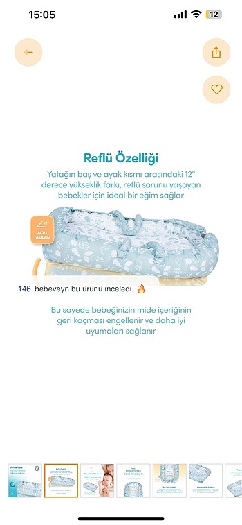 Beden Bebek reflü yatağı